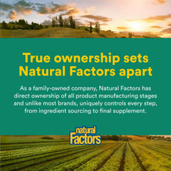 Nutrition facts panel on Natural Factors packaging