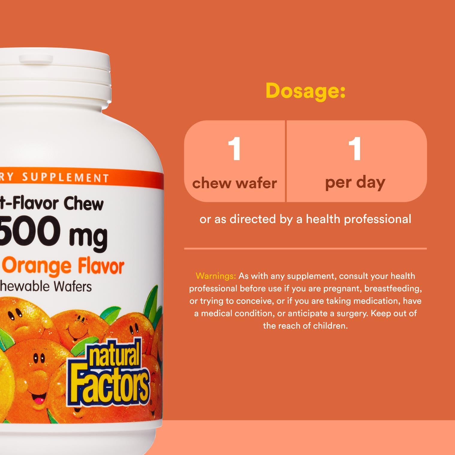 Child taking a Natural Factors vitamin C chewable