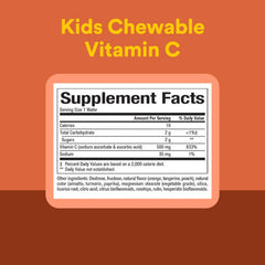 Vitamin C bottle label highlighting 500 mg per wafer