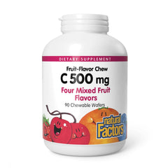 Front view of Natural Factors Kids Vitamin C 500 mg bottle