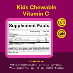 Nutrition facts label for the product