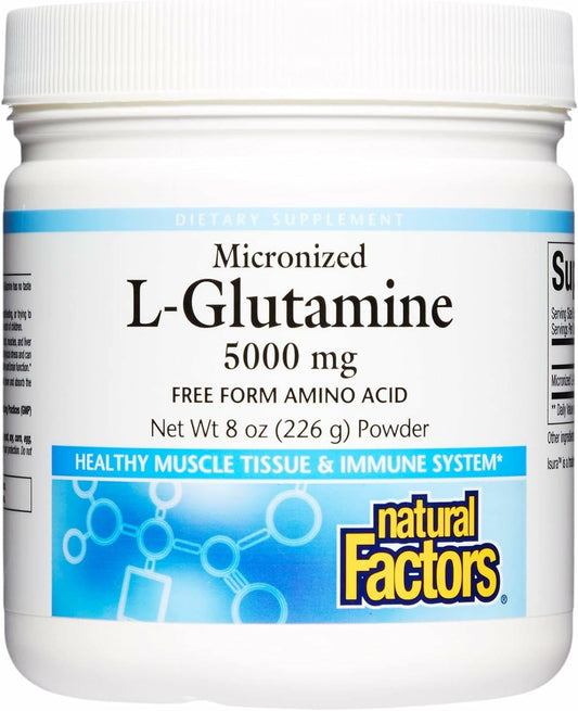 Natural Factors L-Glutamine 5000 mg 8 oz tub front view