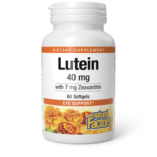 Natural Factors Lutein 40 mg with Zeaxanthin bottle and label