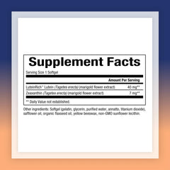Close-up of Lutein 40 mg with Zeaxanthin softgel capsules