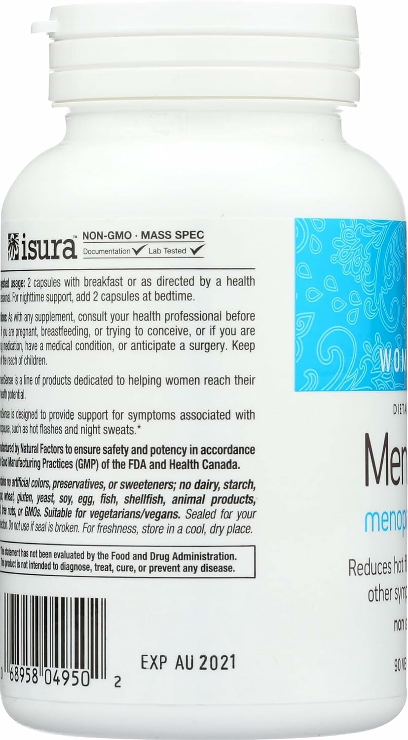 Natural Factors MenoSense capsules close-up for easy daily intake