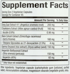 Natural Factors MenoSense label close-up showing no artificial ingredients