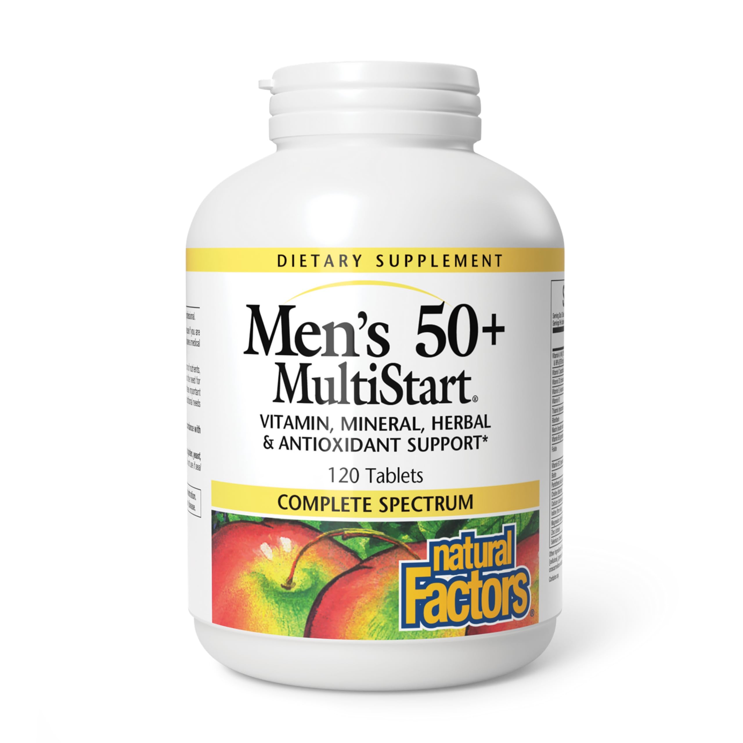 Front view of Natural Factors Men's 50+ MultiStart bottle