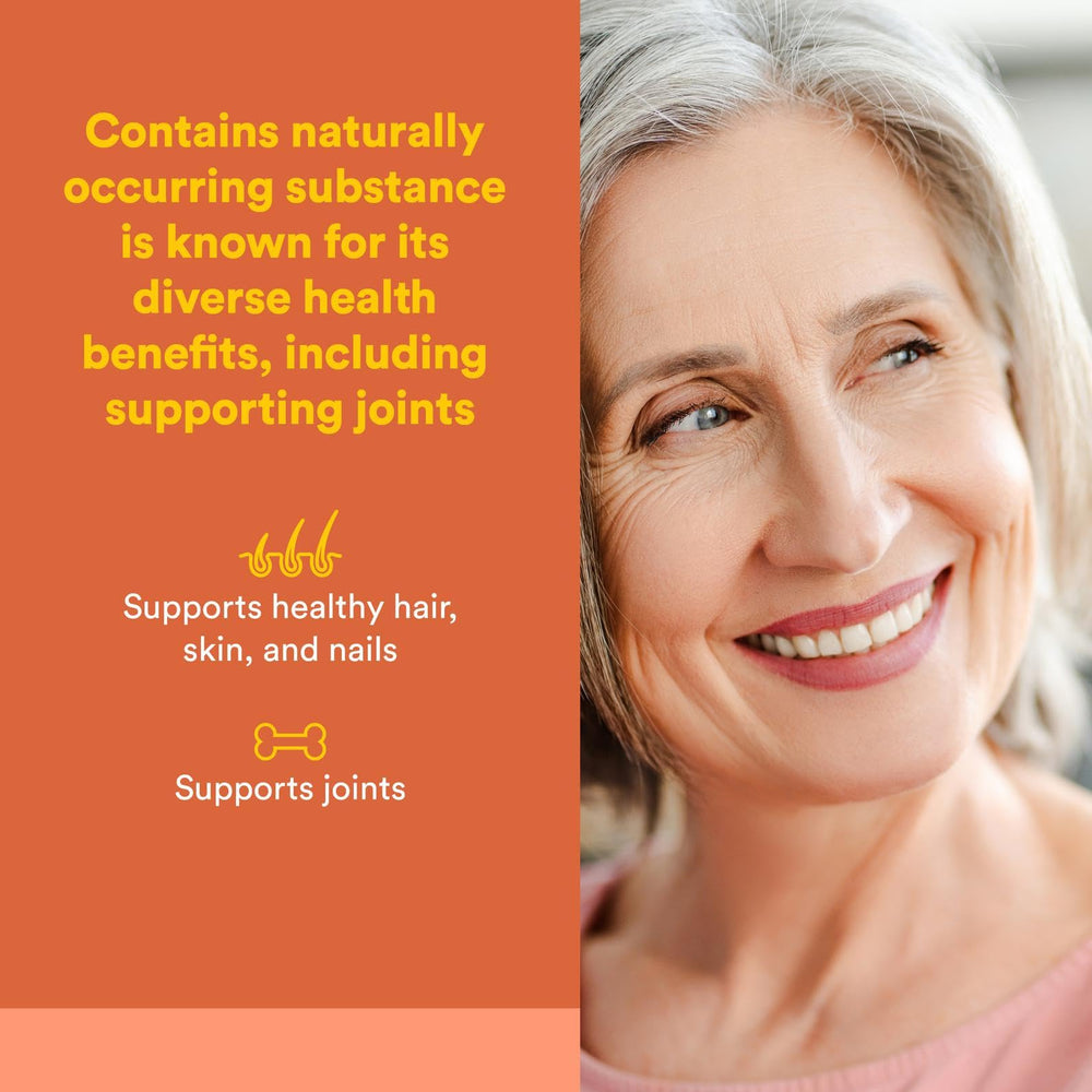 Natural Factors MSM 1000 mg bottle back label with supplement facts