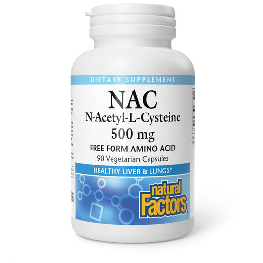 Bottle of Natural Factors N-Acetyl-L-Cysteine 500 mg