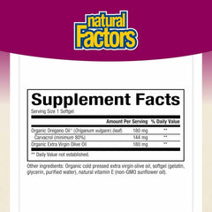 Packaging for Natural Factors Oil of Oregano 60 Softgels