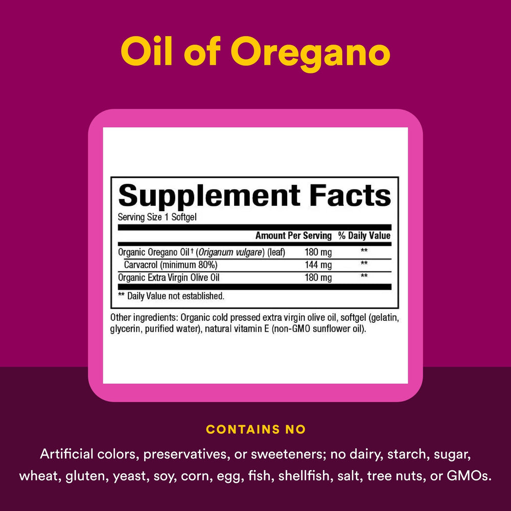 Oregano oil with at least 80% carvacrol content