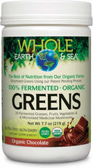 Front view of Natural Factors Organic Greens 7.7 oz unflavored container