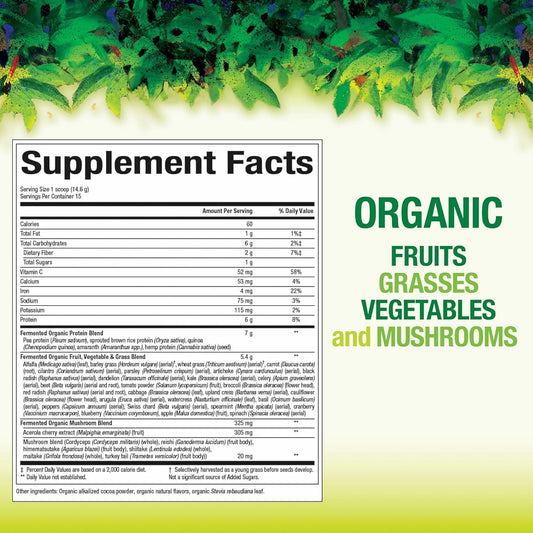 Natural Factors Organic Greens 7.7 oz unflavored packaging