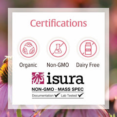 Organic and Non-GMO certification badge for Natural Factors product