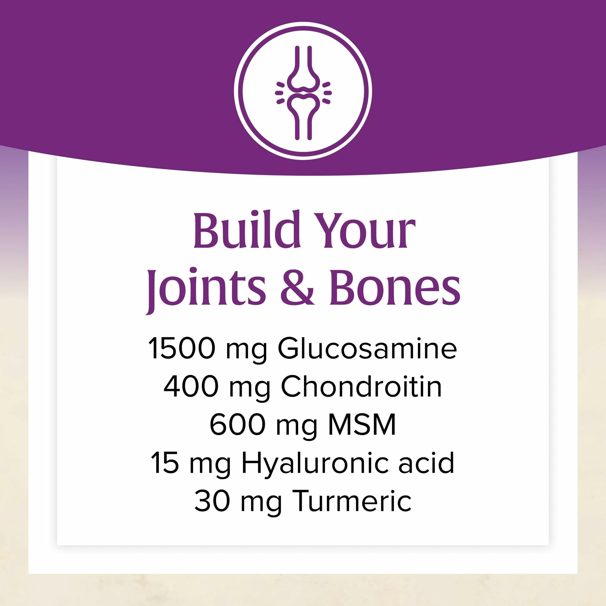 Supplement facts panel on OsteoMove Joint Care