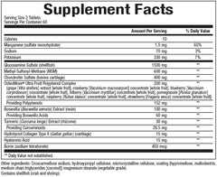 OsteoMove Joint Care bottle back label with ingredients