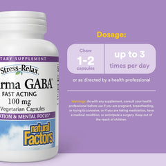 Front-facing packaging layout of Natural Factors GABA