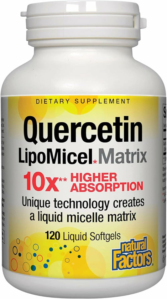 Natural Factors Quercetin LipoMicel Matrix bottle and label
