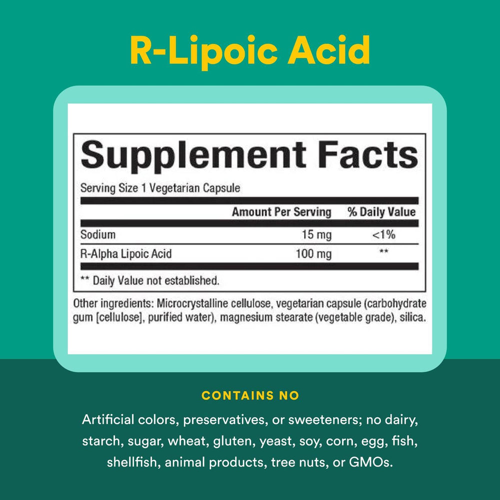 Back of bottle showing supplement facts panel