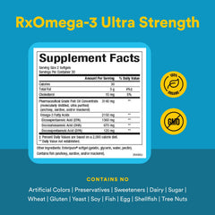Natural Factors RxOmega-3 label details EPA and DHA composition for daily use