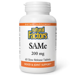 Natural Factors SAMe 200 mg bottle with 60 tablets