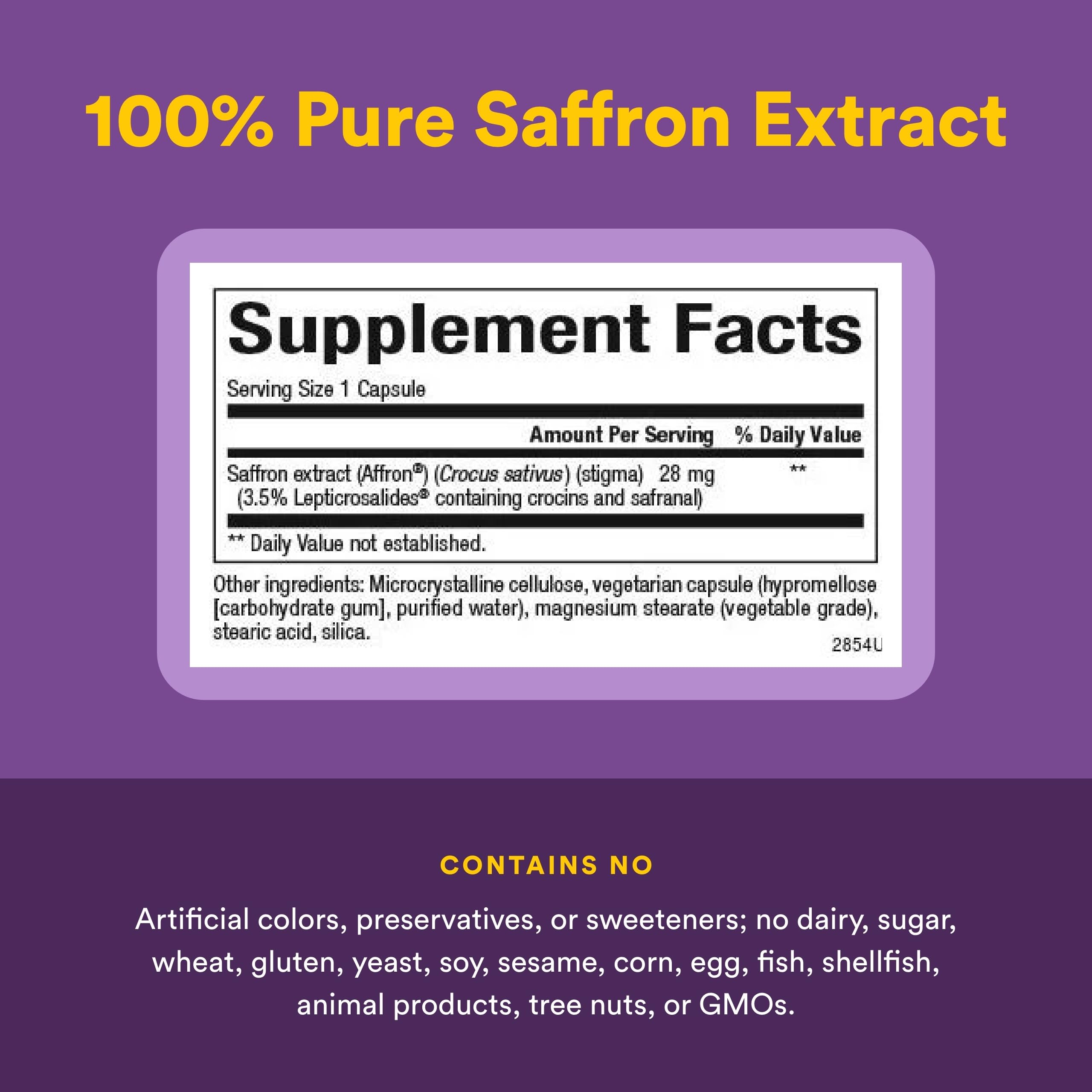 Affron saffron extract label close-up