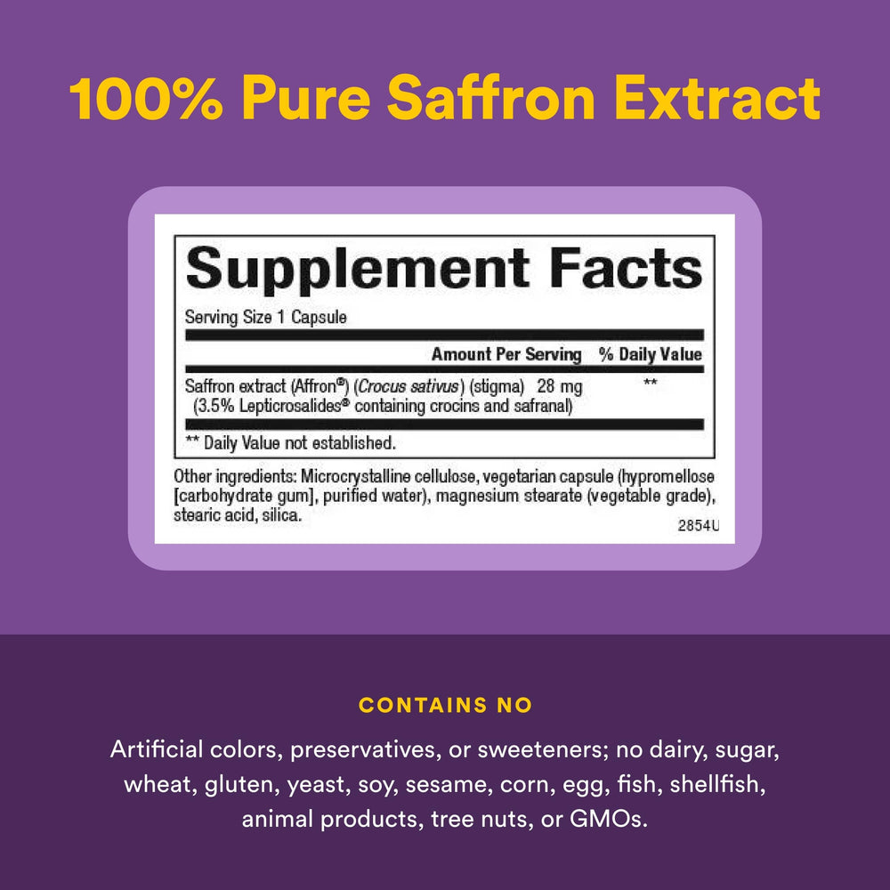 Affron saffron extract label close-up
