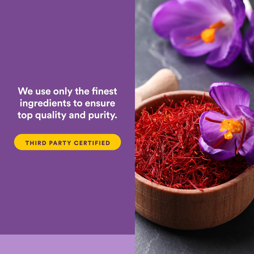 Saffron threads and supplements arrangement