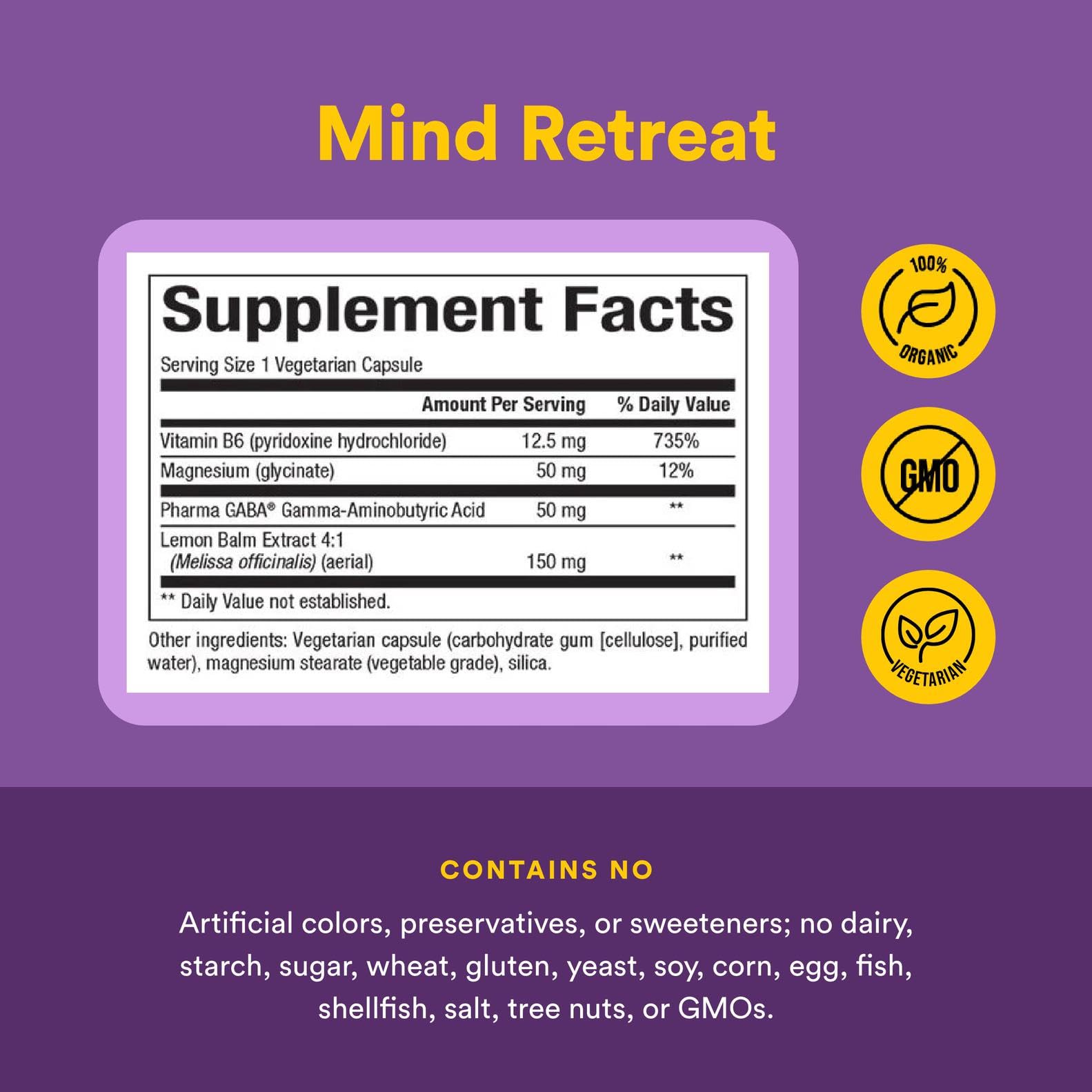 Mind Retreat bottle front label