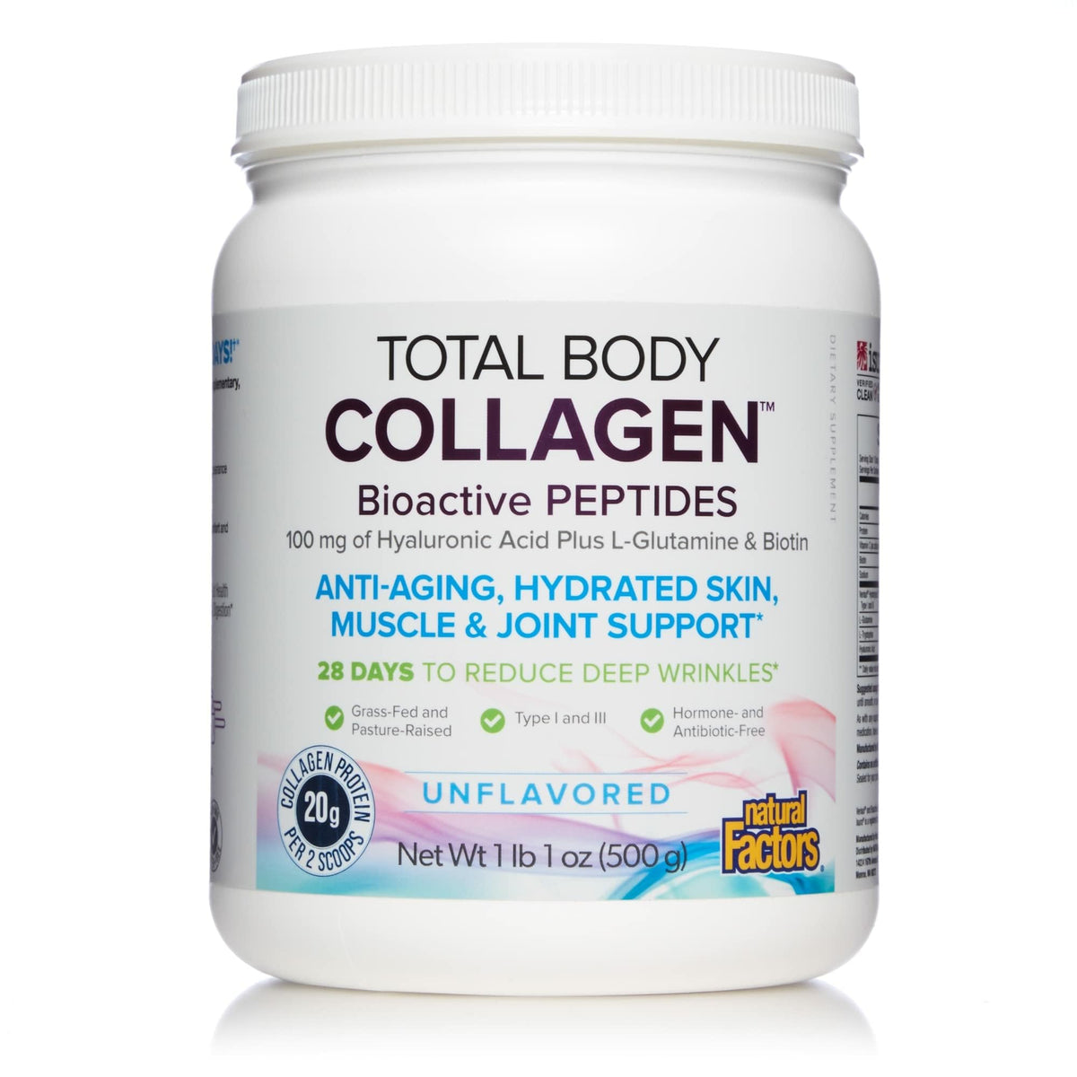 Jar of Natural Factors Total Body Collagen 500 g unflavored