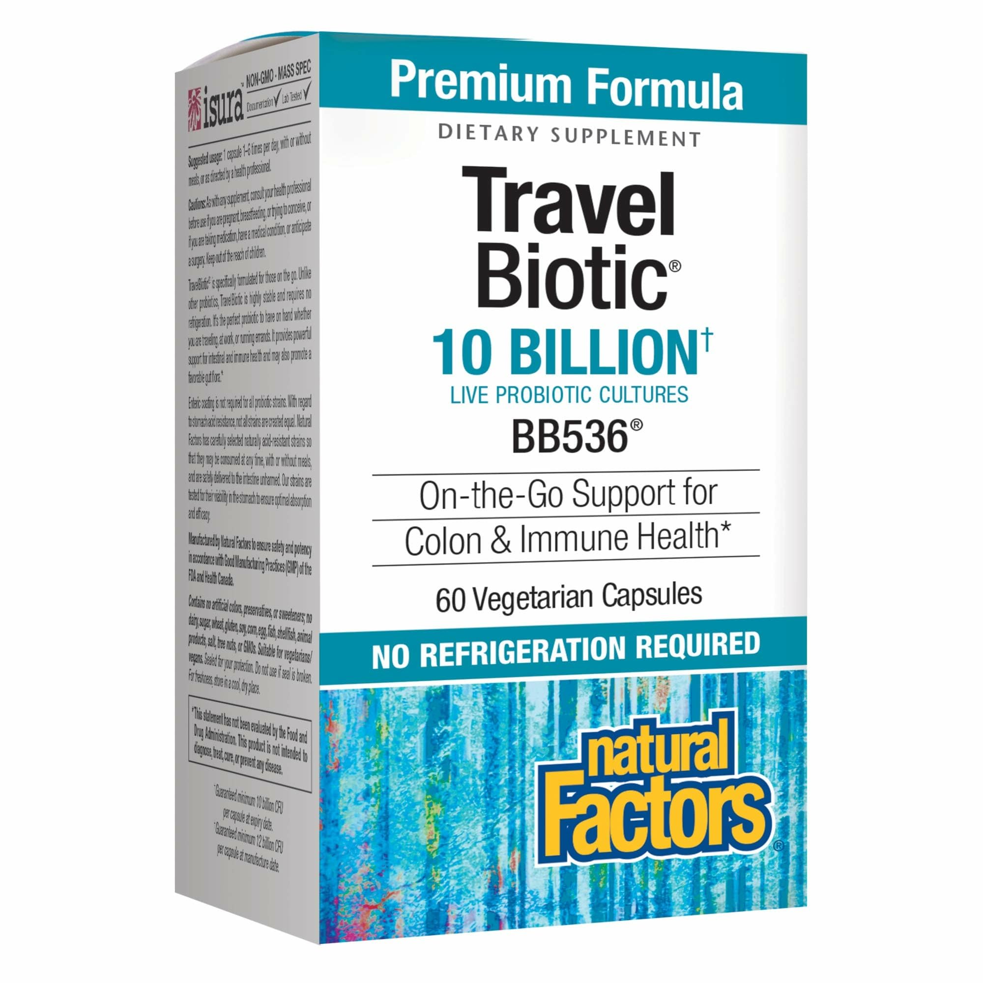 Natural Factors TravelBiotic bottle with 60 capsules