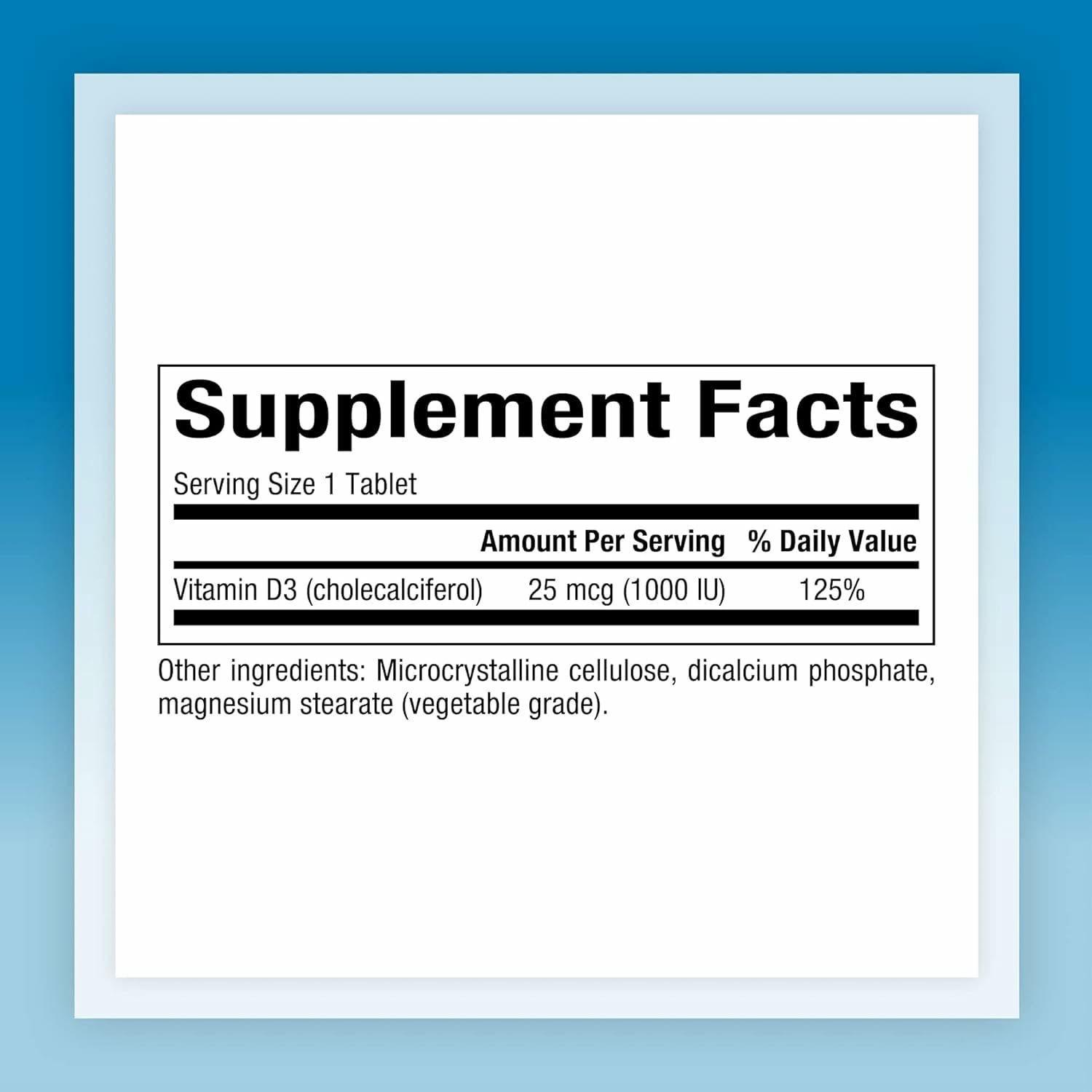 Natural Factors Vitamin D3 1000 IU bottle back label