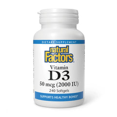 Natural Factors Vitamin D3 2000 IU bottle front label