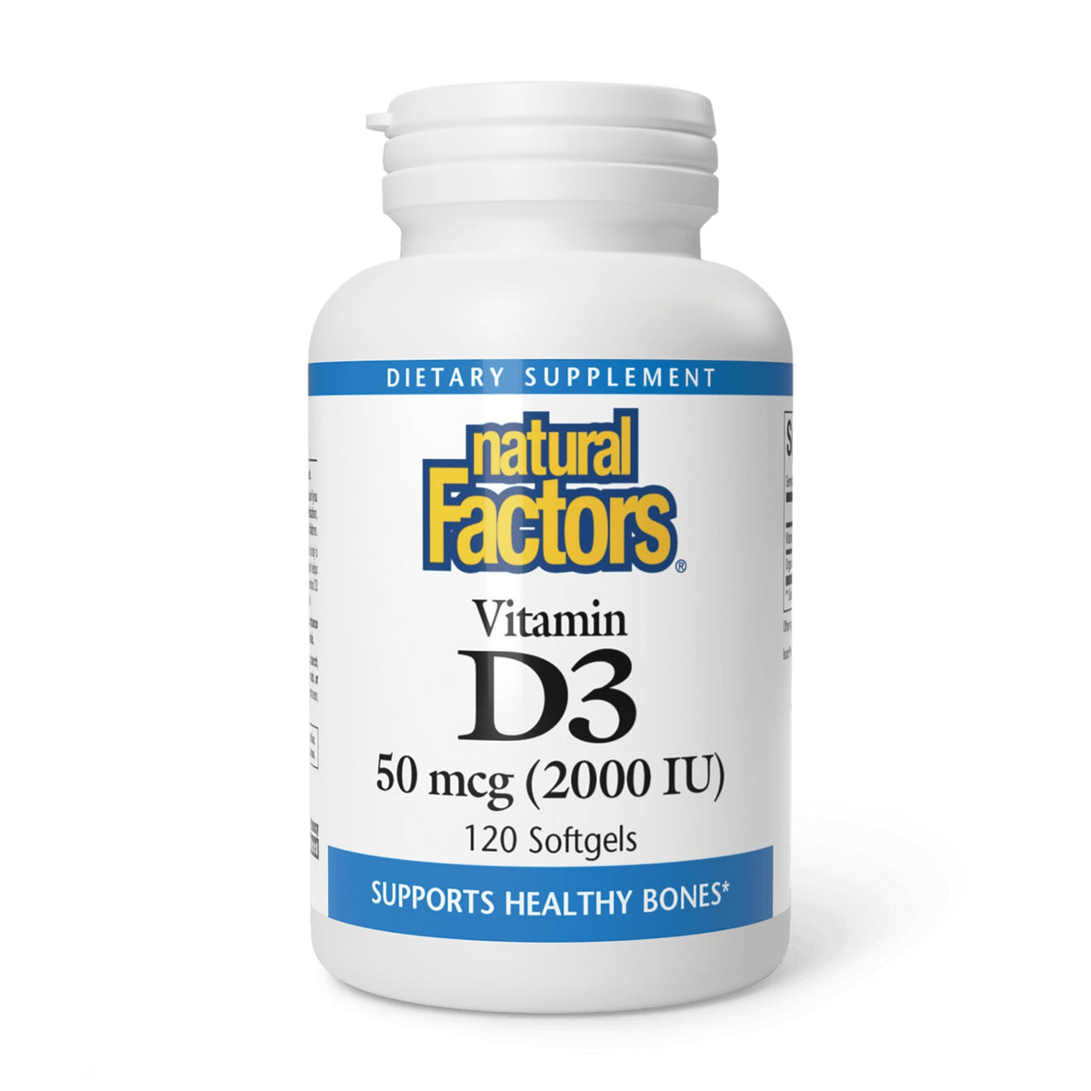 Natural Factors Vitamin D3 2000 IU bottle with 120 softgels