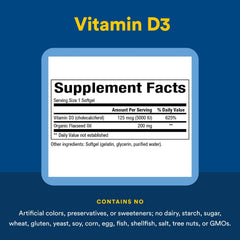 Front view of Vitamin D3 bottle and packaging