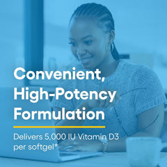 Softgels inside bottle for Natural Factors Vitamin D3 5000 IU