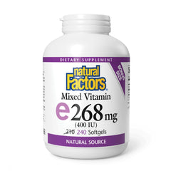 Natural Factors Vitamin E 400 IU softgel bottle label