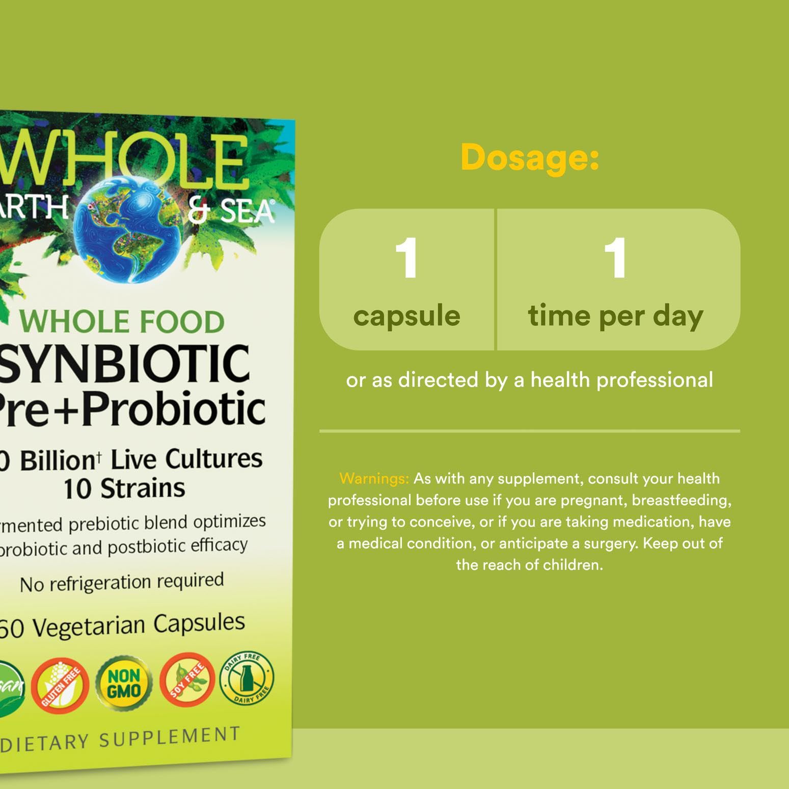 Fermented whole food blend concept illustrating synbiotic formula