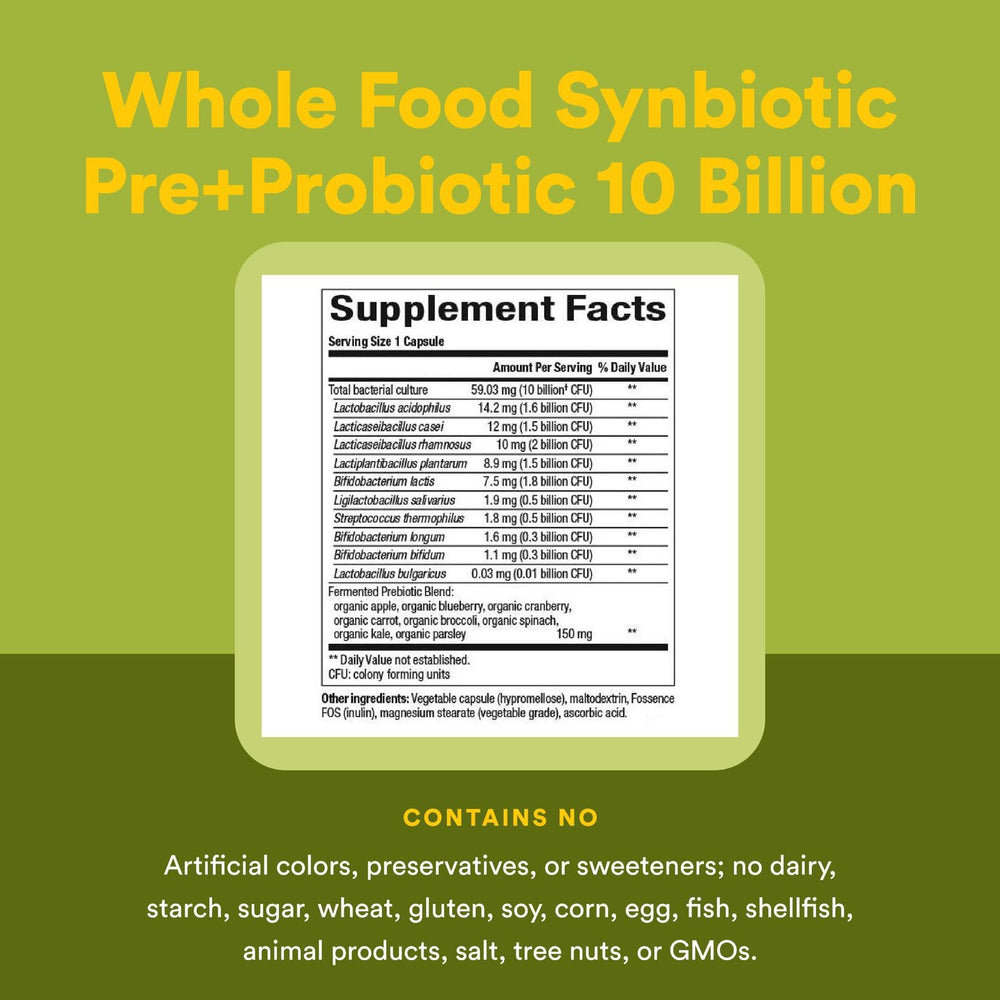 Plant-based probiotic supplement with organic prebiotics