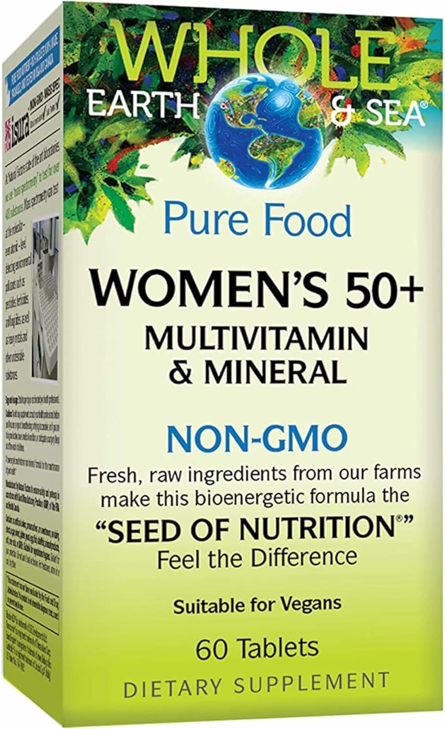 Natural Factors Whole Earth & Sea Women’s 50+ multivitamin bottle with 60 tablets