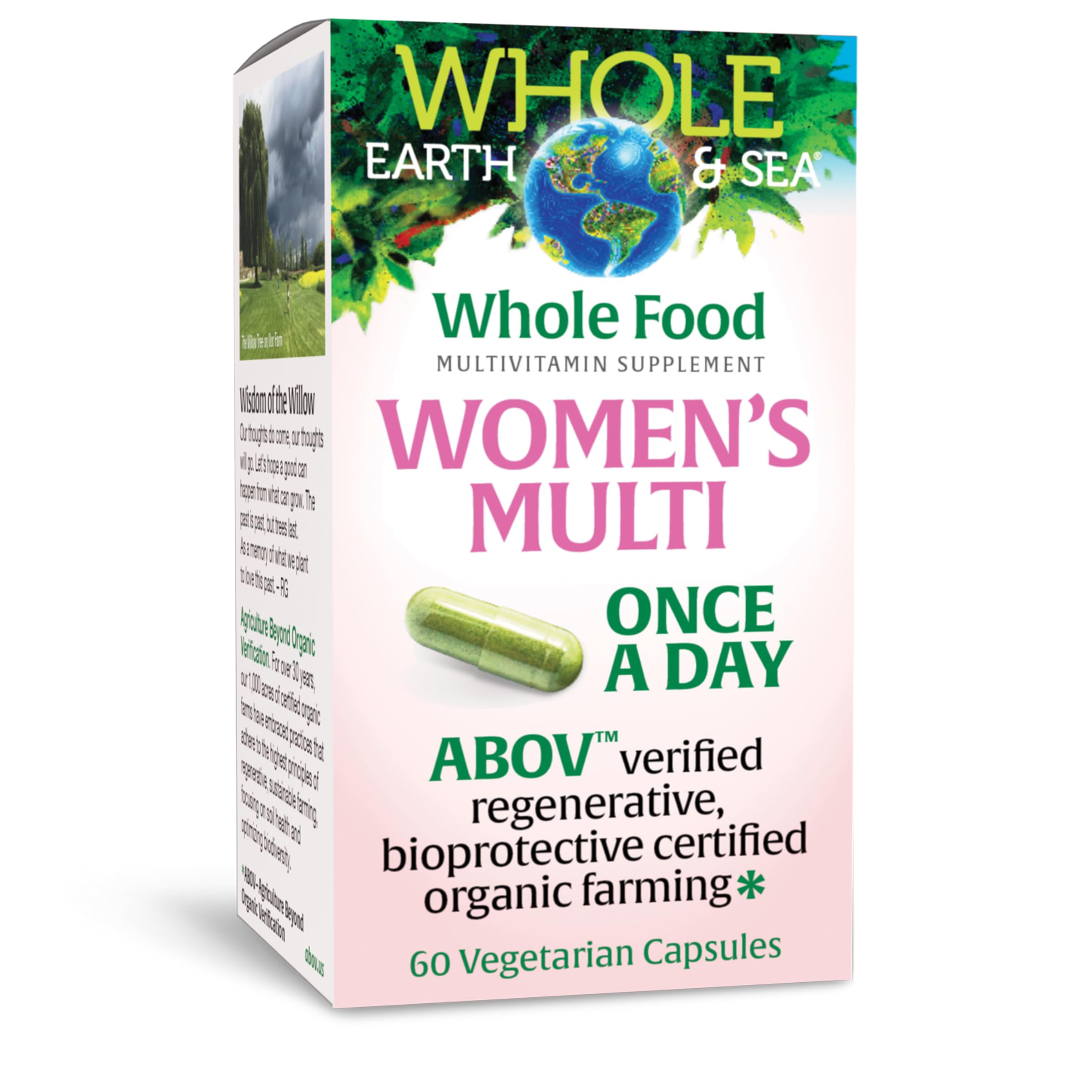 Natural Factors Whole Earth &amp; Sea Women's Once A Day Multivitamin &amp; Mineral bottle – 60 vegetarian capsules, front view