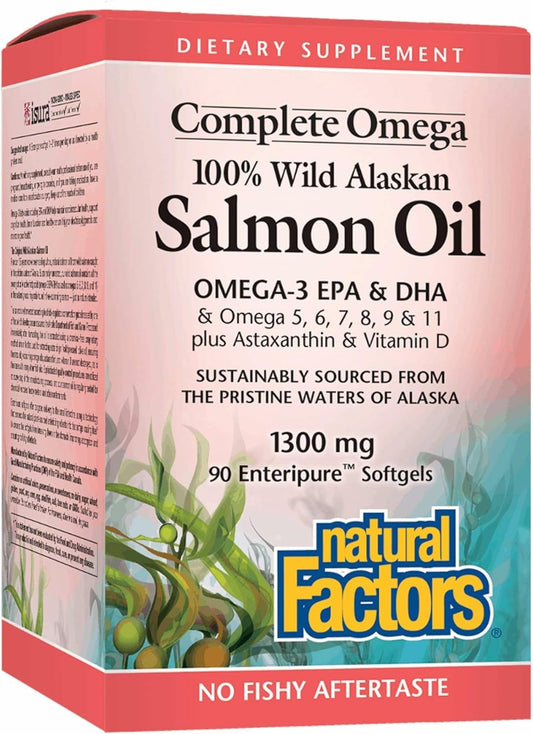 NATURAL FACTORS Wild Alaskan Salmon Oil bottle - 90 softgels