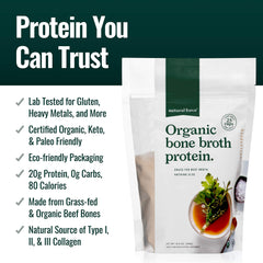 Grass-fed beef with USDA Organic certification badge