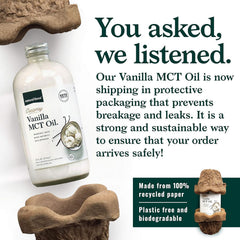 Creamy Vanilla MCT Oil being stirred into coffee