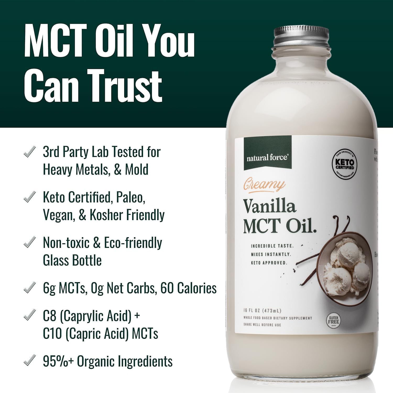 Vanilla MCT Oil added to a smoothie