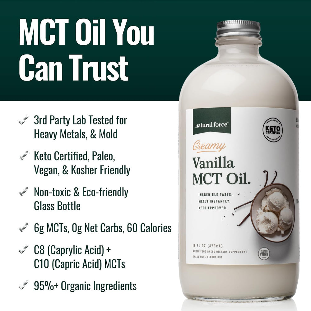 Vanilla MCT Oil added to a smoothie