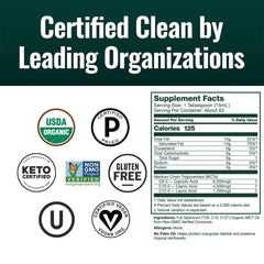 Natural Force Organic MCT Oil used in kitchen, ideal for coffee and smoothies.