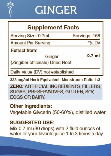 Natural ginger extract without artificial colors or flavors