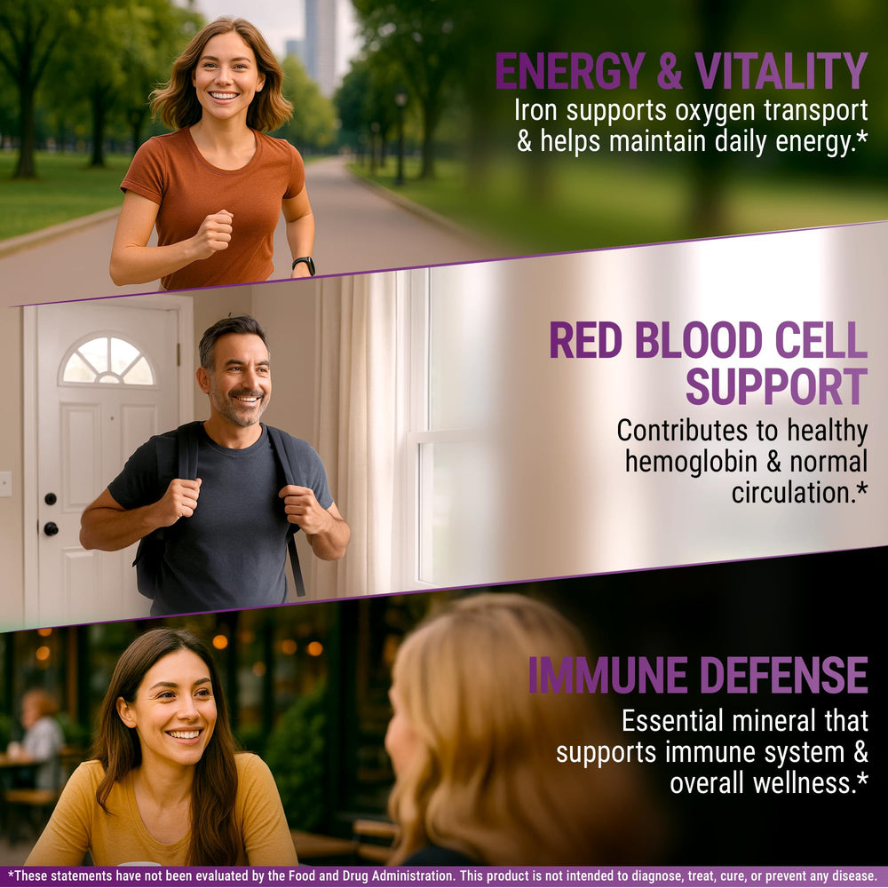 Natural grape flavor liquid iron drops in 2oz bottle