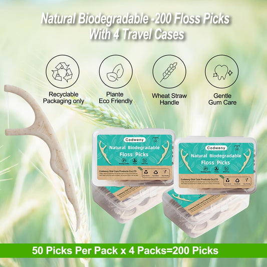 Four travel cases with 200-count floss picks for portability